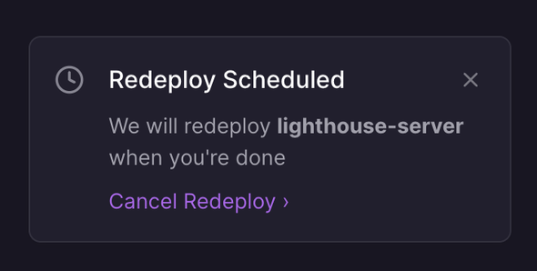 Redeploy scheduled