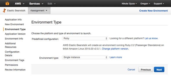 AWS Environment Type